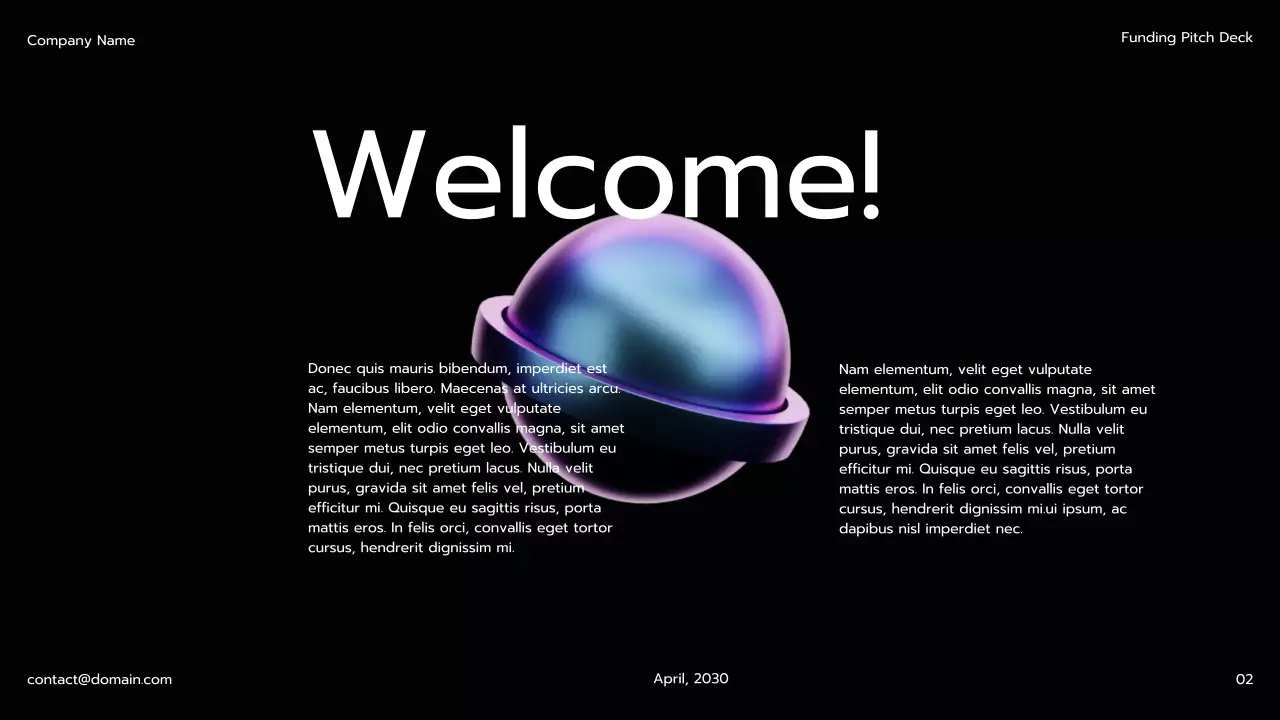 블랙 모던 펀딩 피치 프레젠테이션