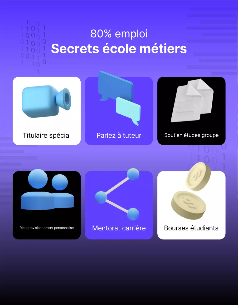 Un simple avis de recrutement de diplômés en violet et noir