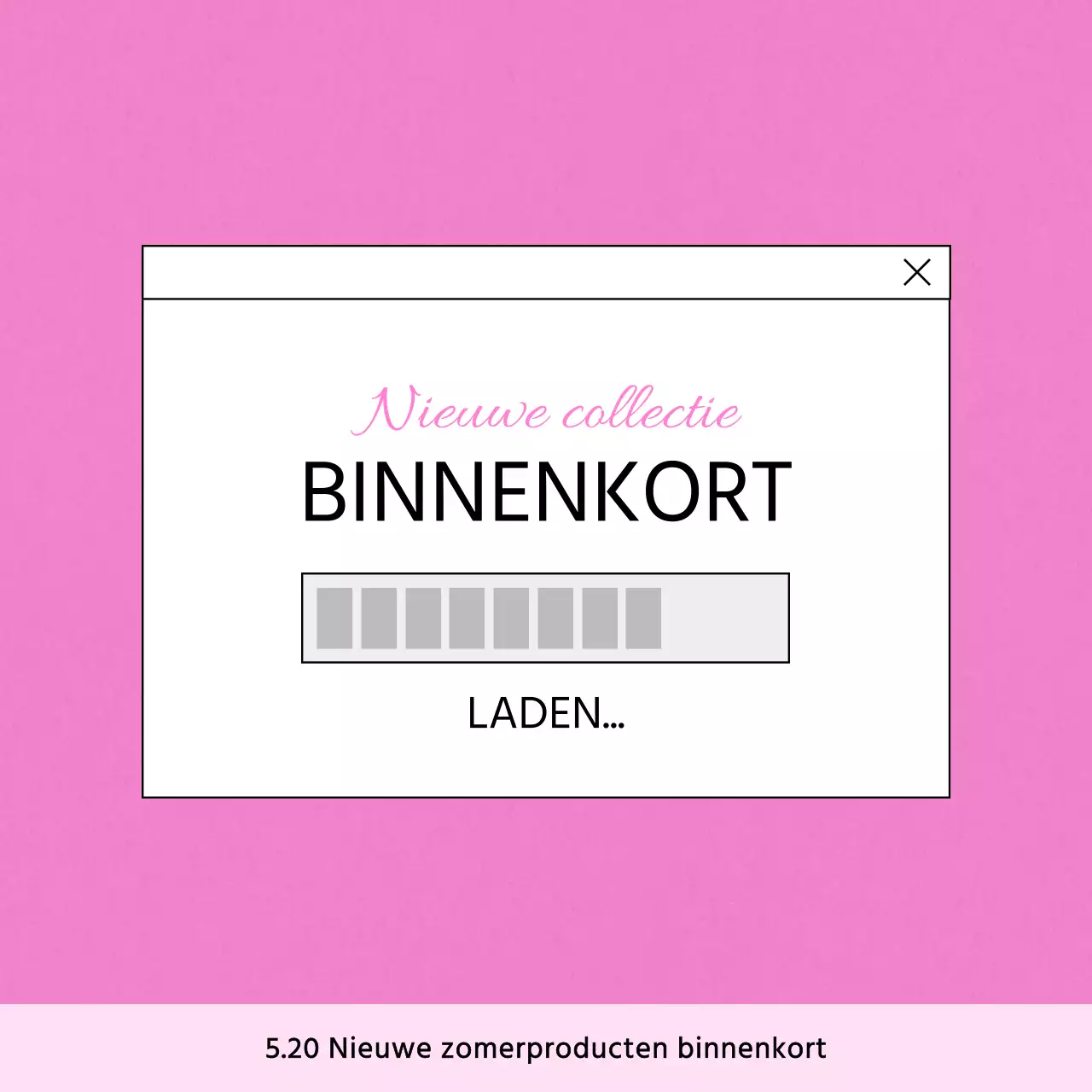 Aankondiging van de lancering van een modern nieuw product in roze en wit