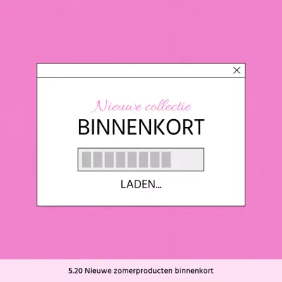 Aankondiging van de lancering van een modern nieuw product in roze en wit