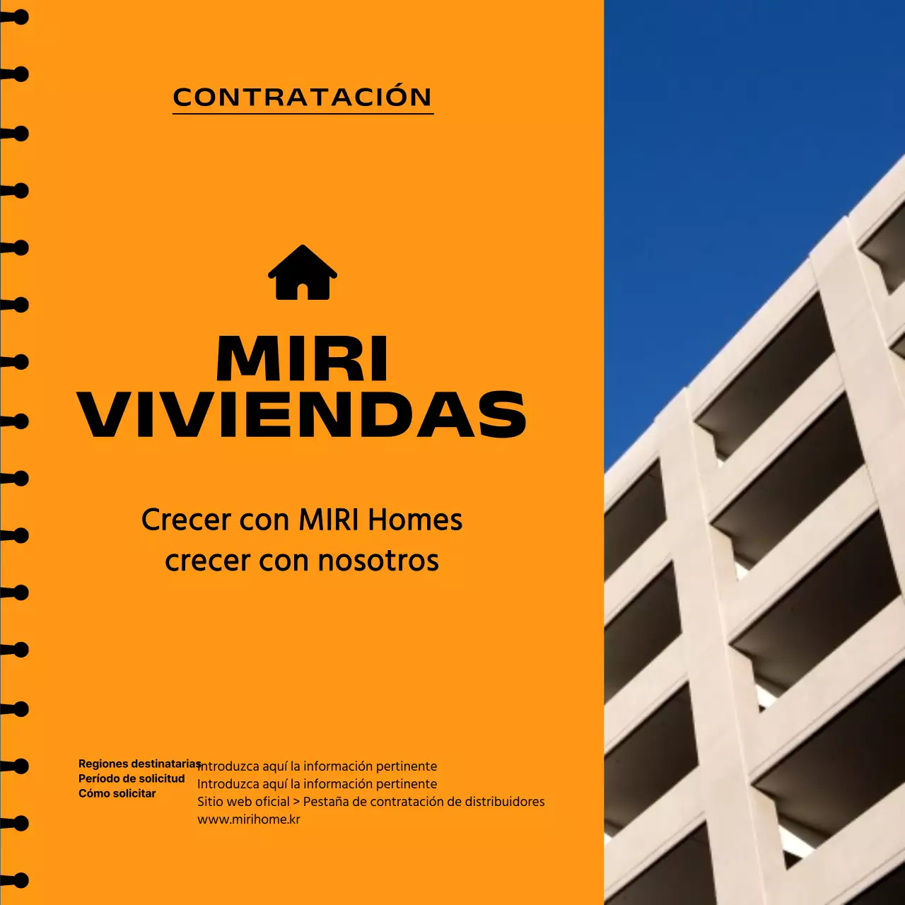 Agencia de contratación moderna en naranja y negro