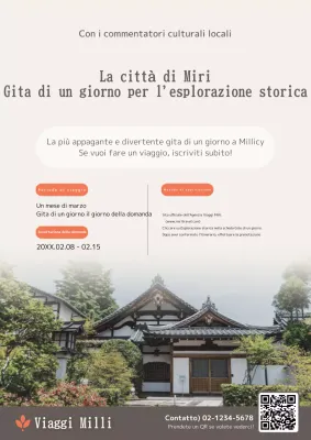 Promuovere gite di un giorno con foto di architetture tradizionali in beige e arancione