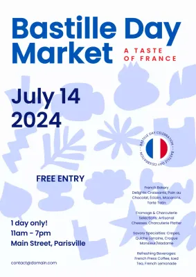 Blue Modern Market Promotion Poster