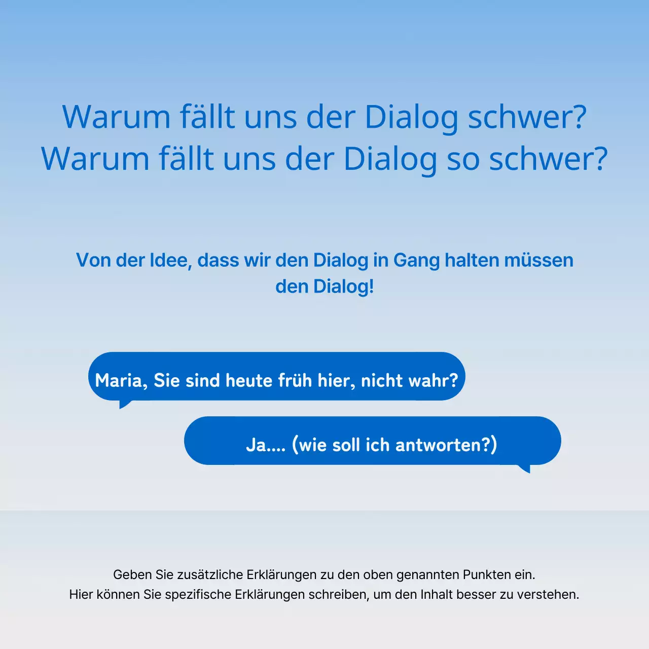 Minimalistische Buchpräsentation in Blau und Hellblau