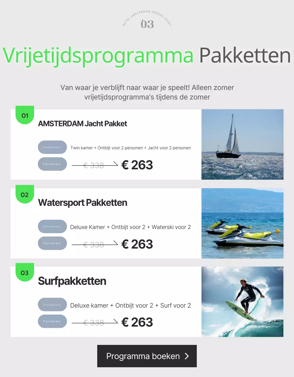 Eenvoudige zomerpromotie voor hotels in wit en lichtblauw