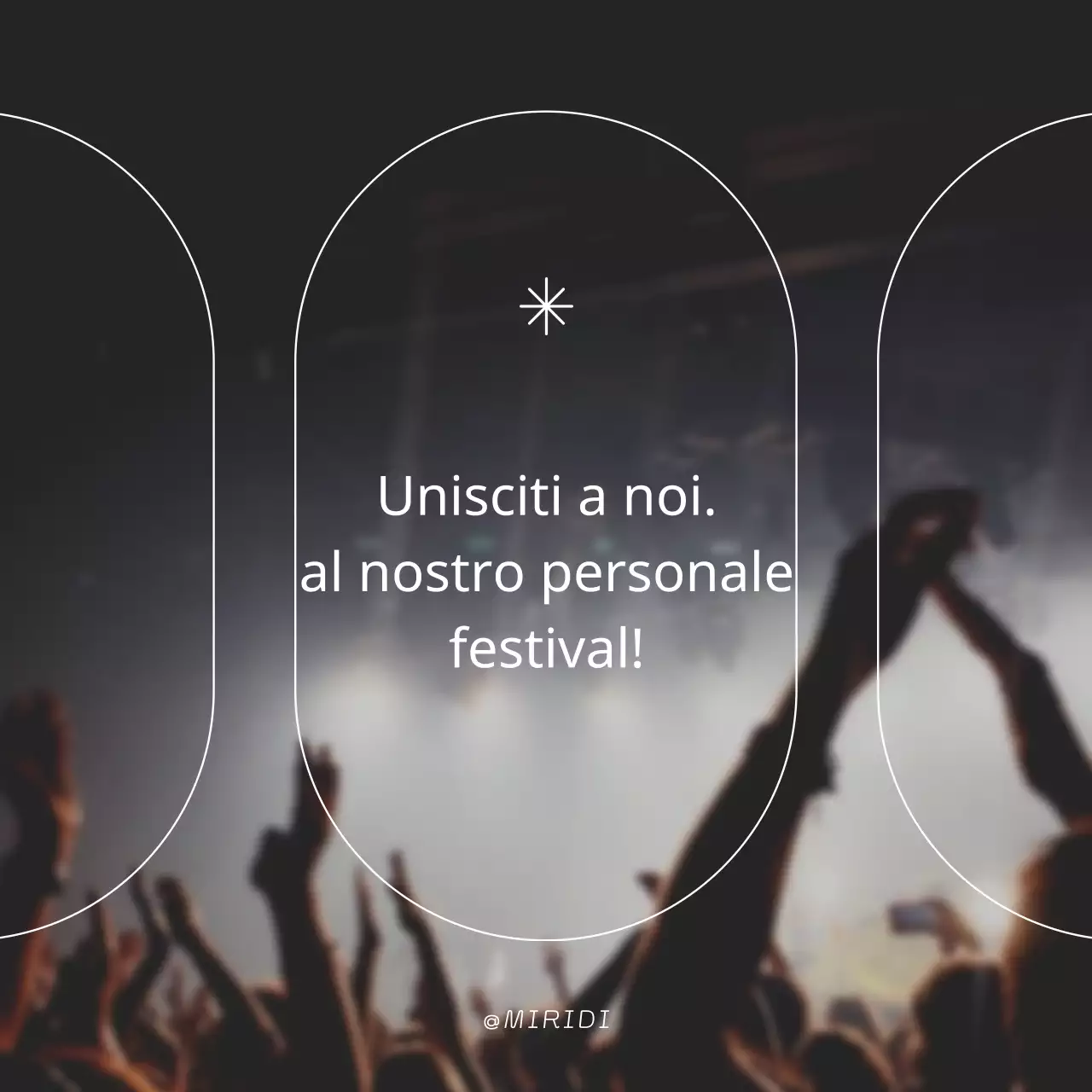 Un post su una festa concerto di tendenza in blu navy e bianco