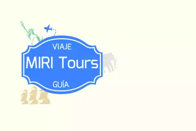 Concepto de guía turístico en beige y azul