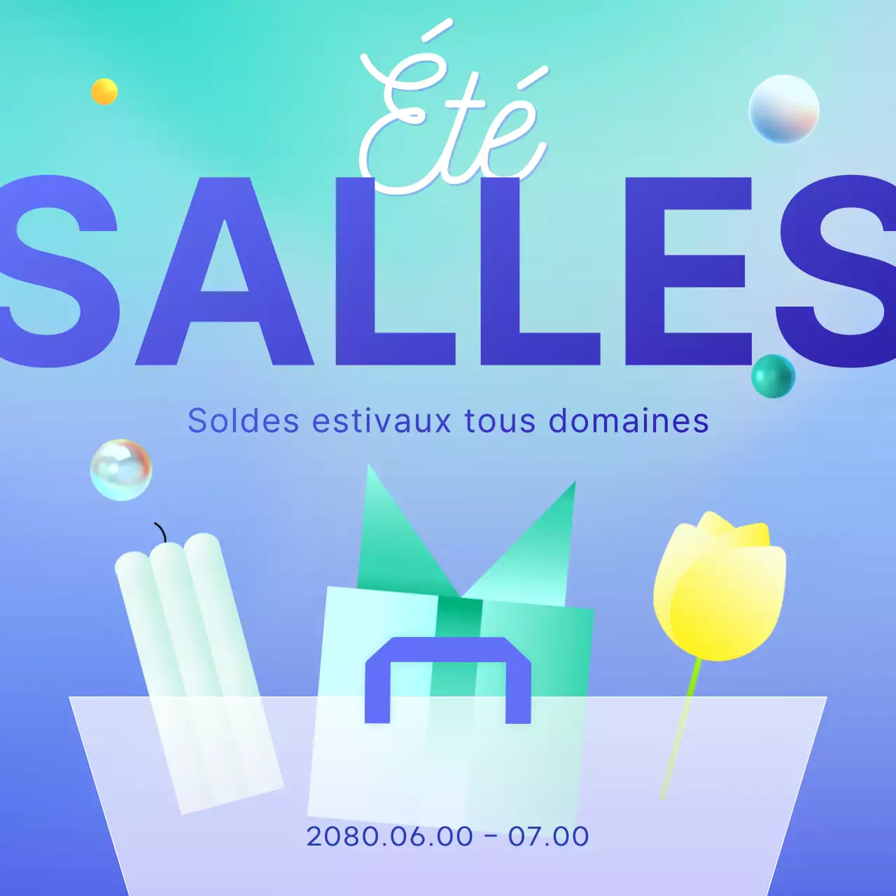 Promouvoir les événements estivaux avec des touches de violet et de bleu