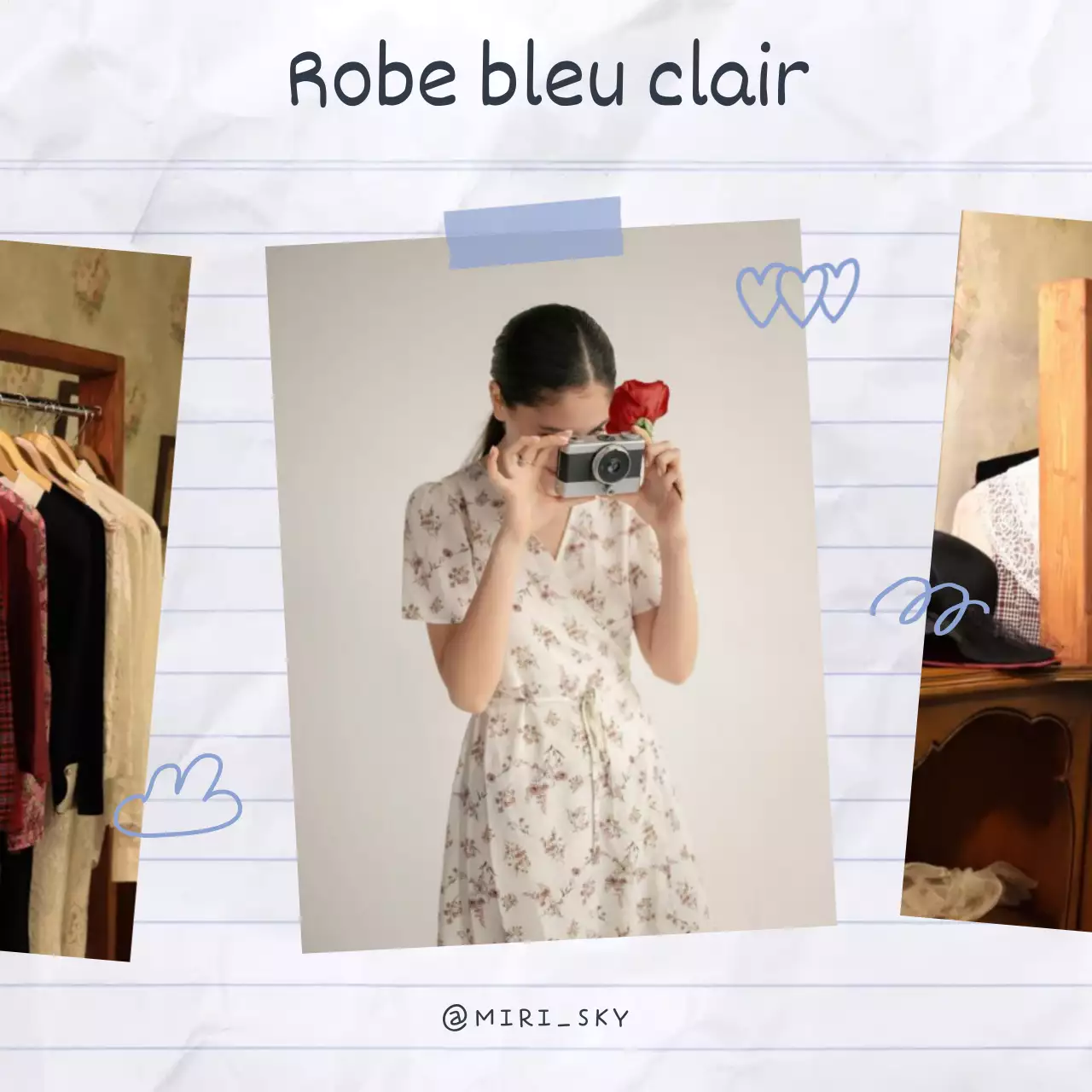 Un billet sur un joli album de gribouillis bleu et blanc