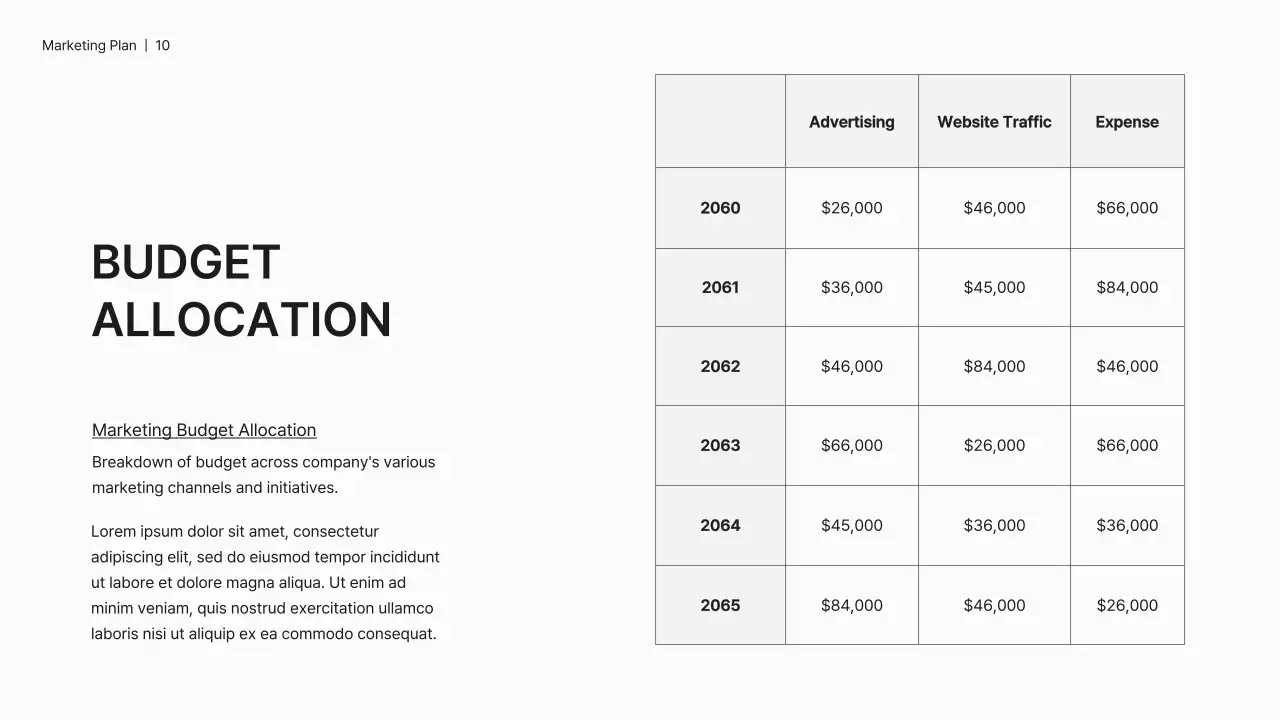 White Professional Marketing Plan Document Presentation