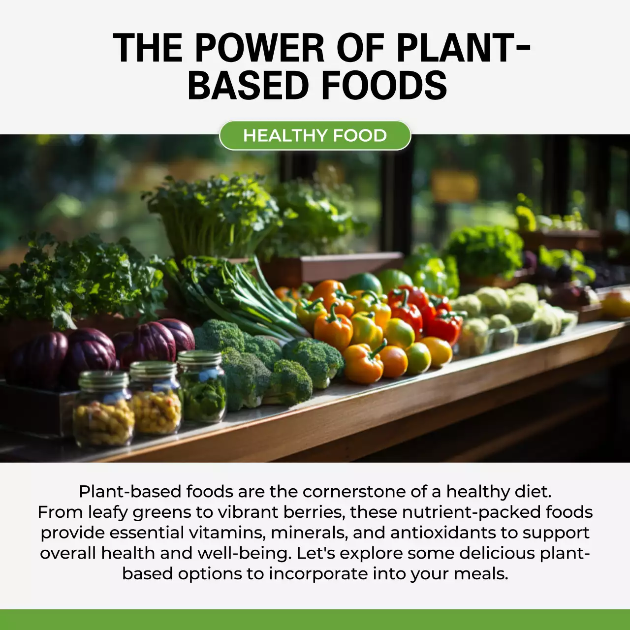 Green Minimal Food Guide Social Media Post