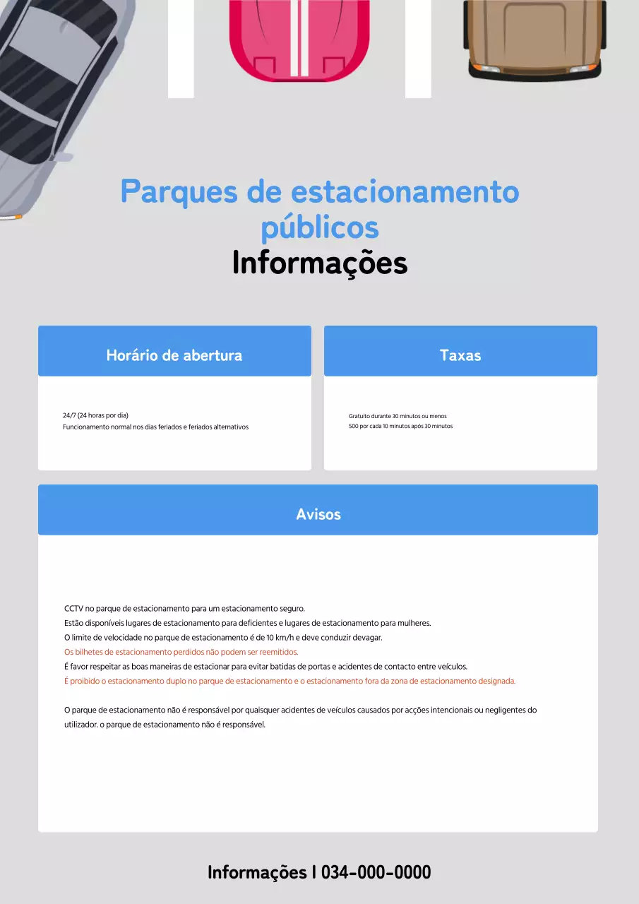 Um simples aviso de parque de estacionamento azul e cinzento