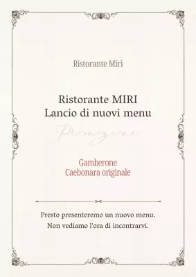 Nuovo annuncio di menu per un semplice ristorante rosso e beige