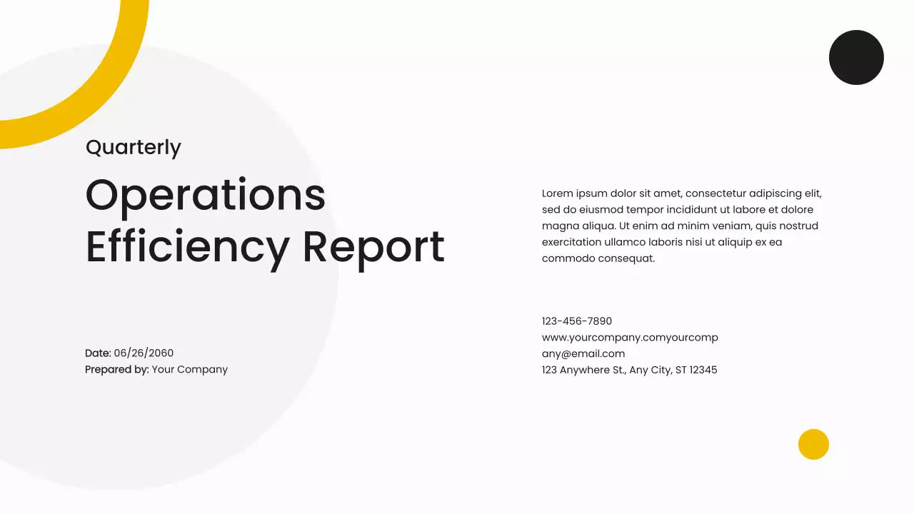 Yellow Modern Operations Report Presentation