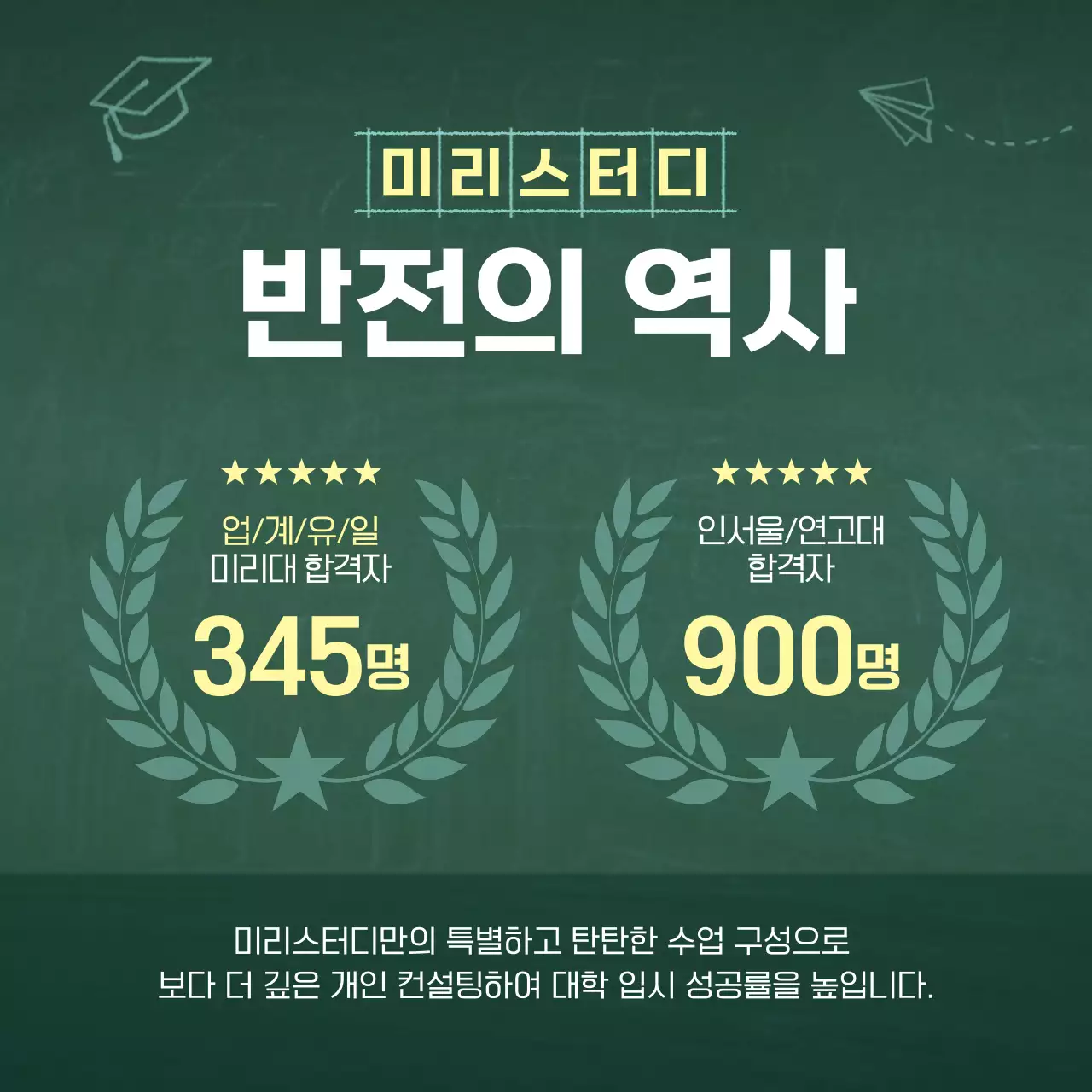 초록색과 흰색의 심플한 학원 소개서