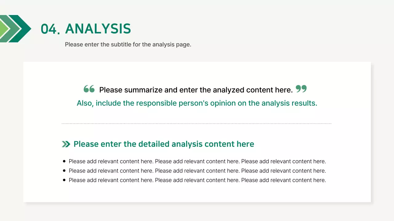 A simple corporate report in green