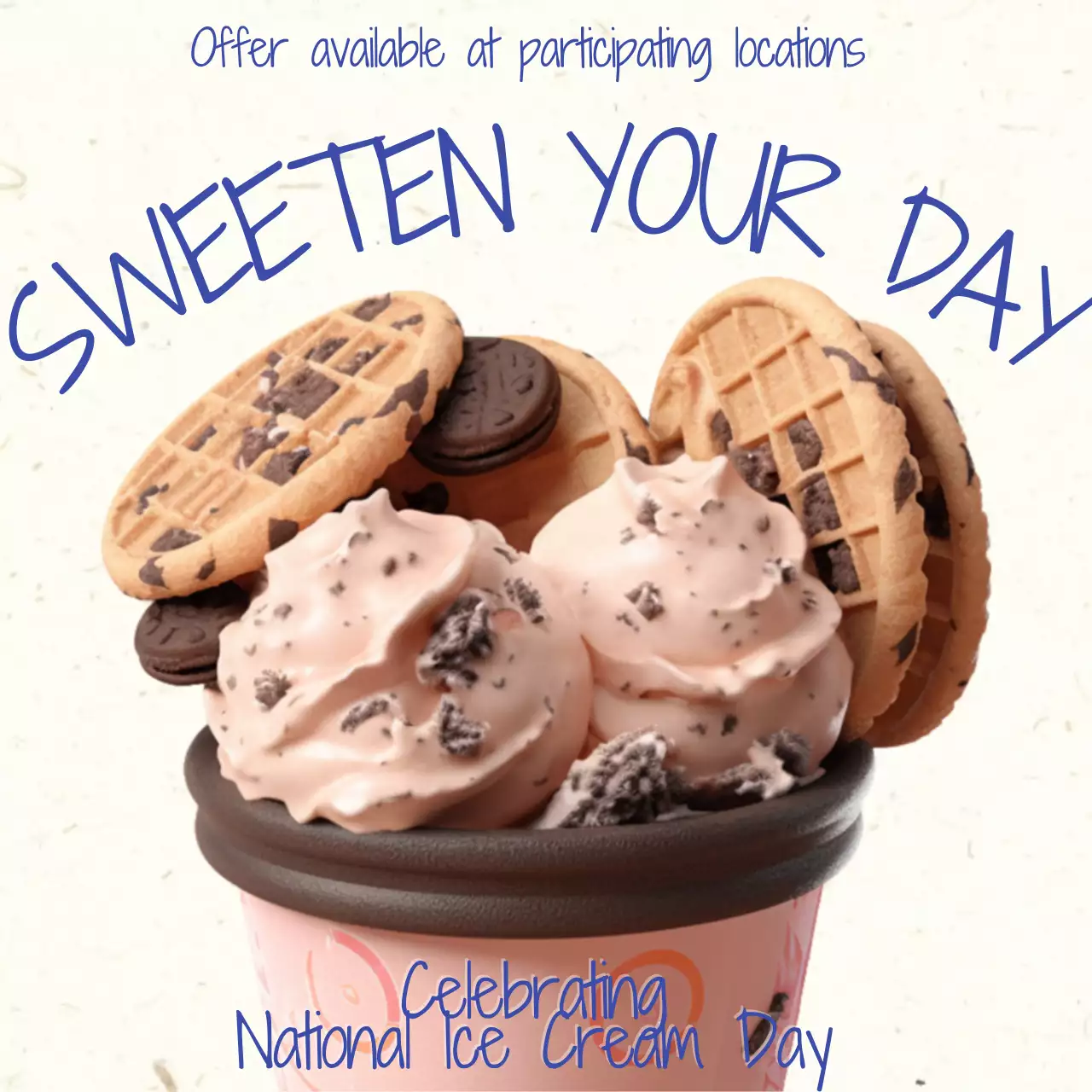 핑크 트렌디 아이스크림 프로모션 소셜 미디어 게시물