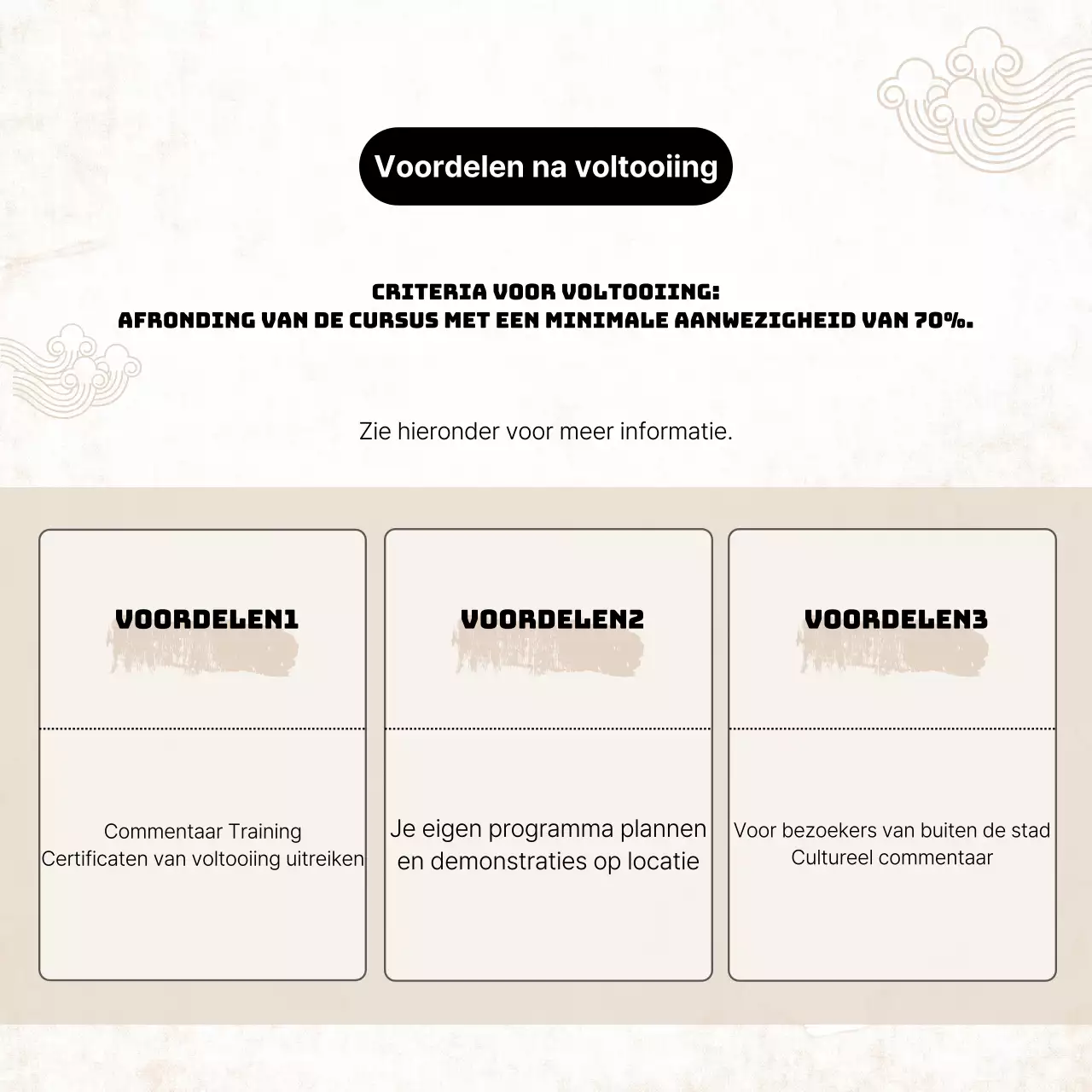 Bevorder de opleiding van traditionele culturele tolken met een gele achtergrond.