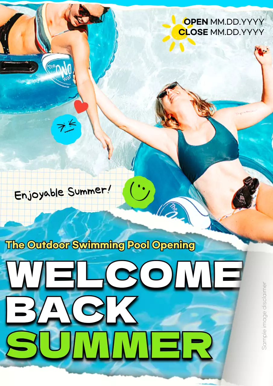Blue Trendy Summer Promotion Poster