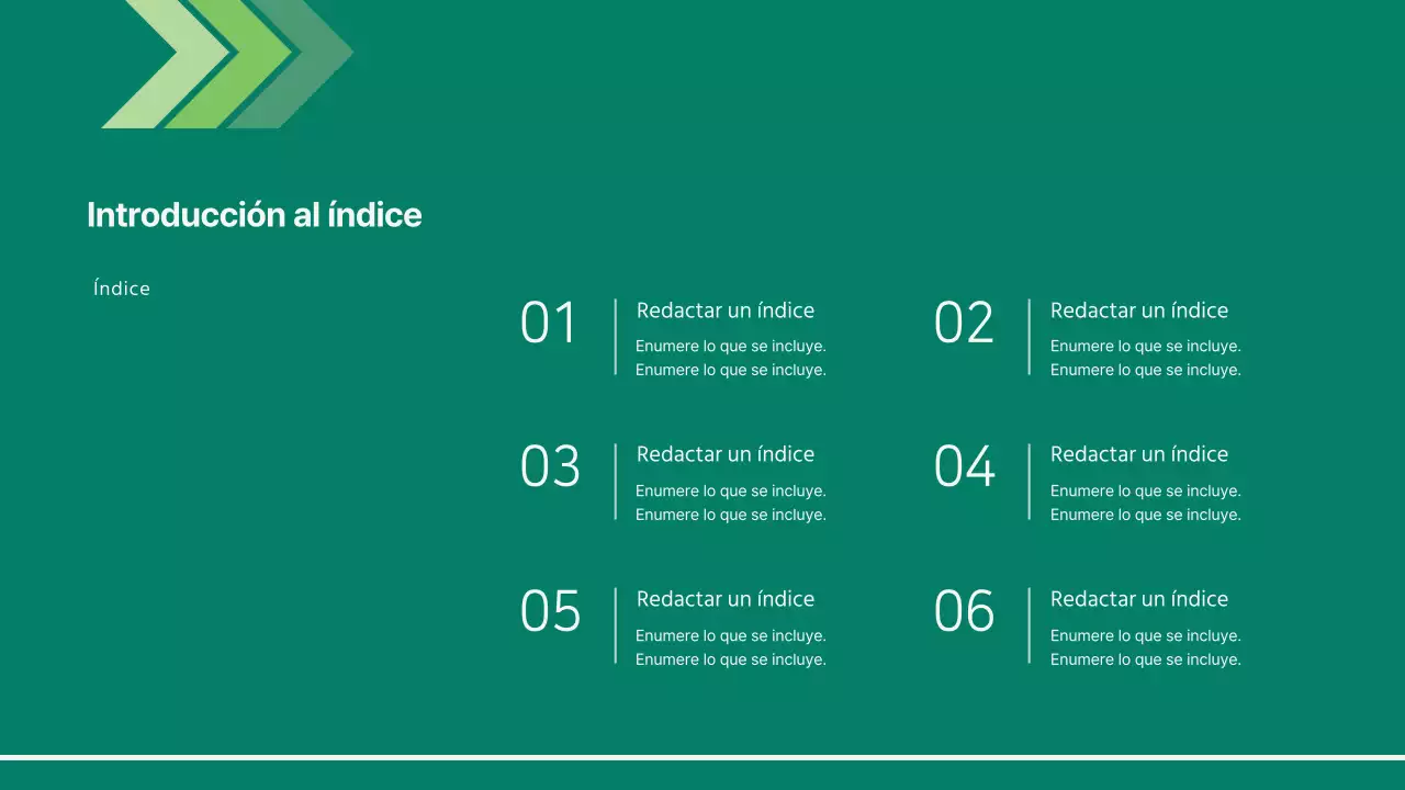 Un sencillo informe corporativo en verde