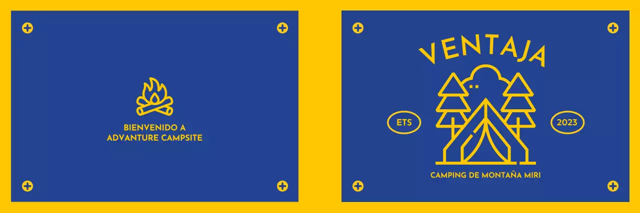 Diseñar un camping con iconos ilustrados