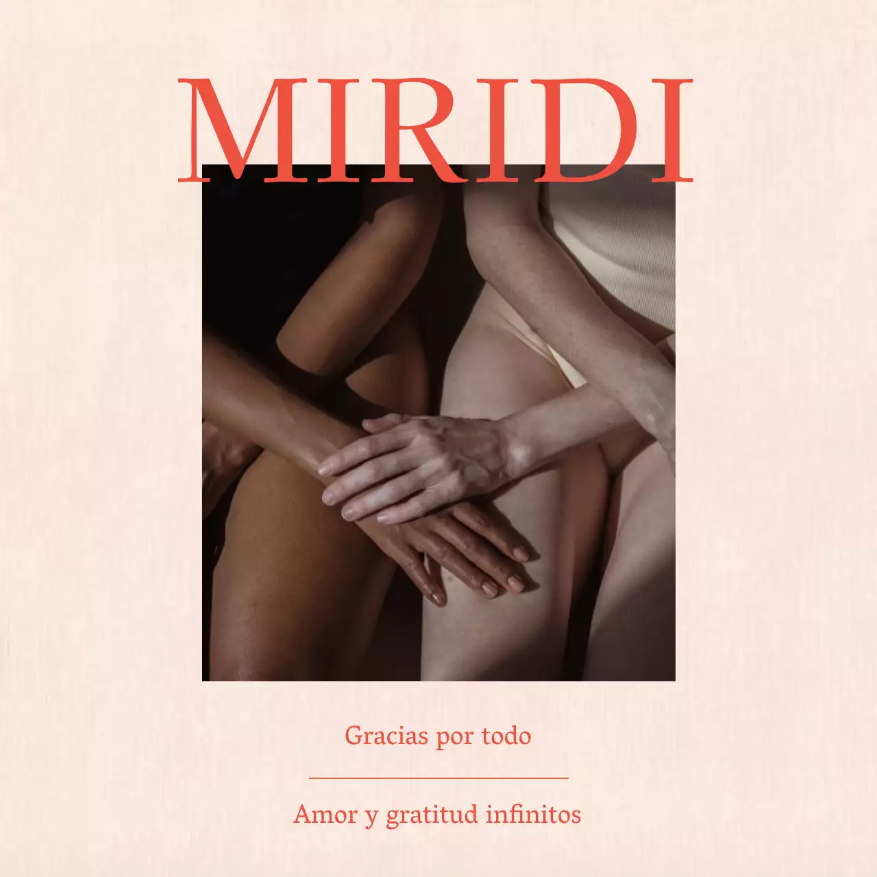 Un sencillo mensaje de agradecimiento en rojo y marfil