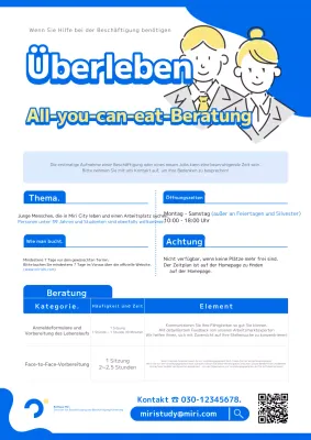 Förderung des blauen und gelben Jobcenters für die Beratung von jungen Menschen