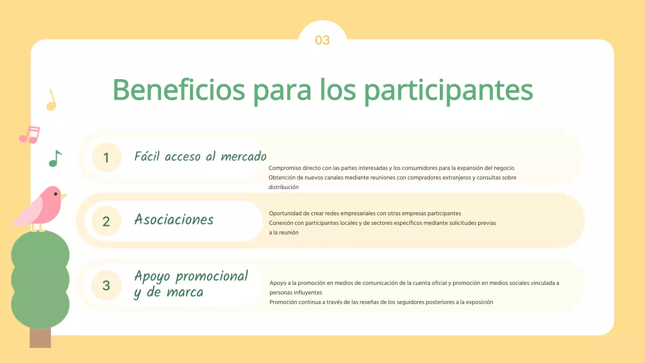 La convocatoria azul claro y amarillo para los expositores de la Feria Infantil