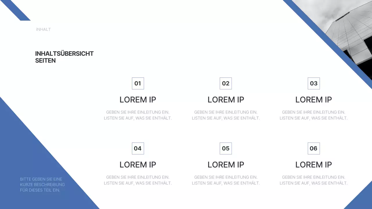 Ein einfacher Unternehmensbericht in Blau und Hellblau