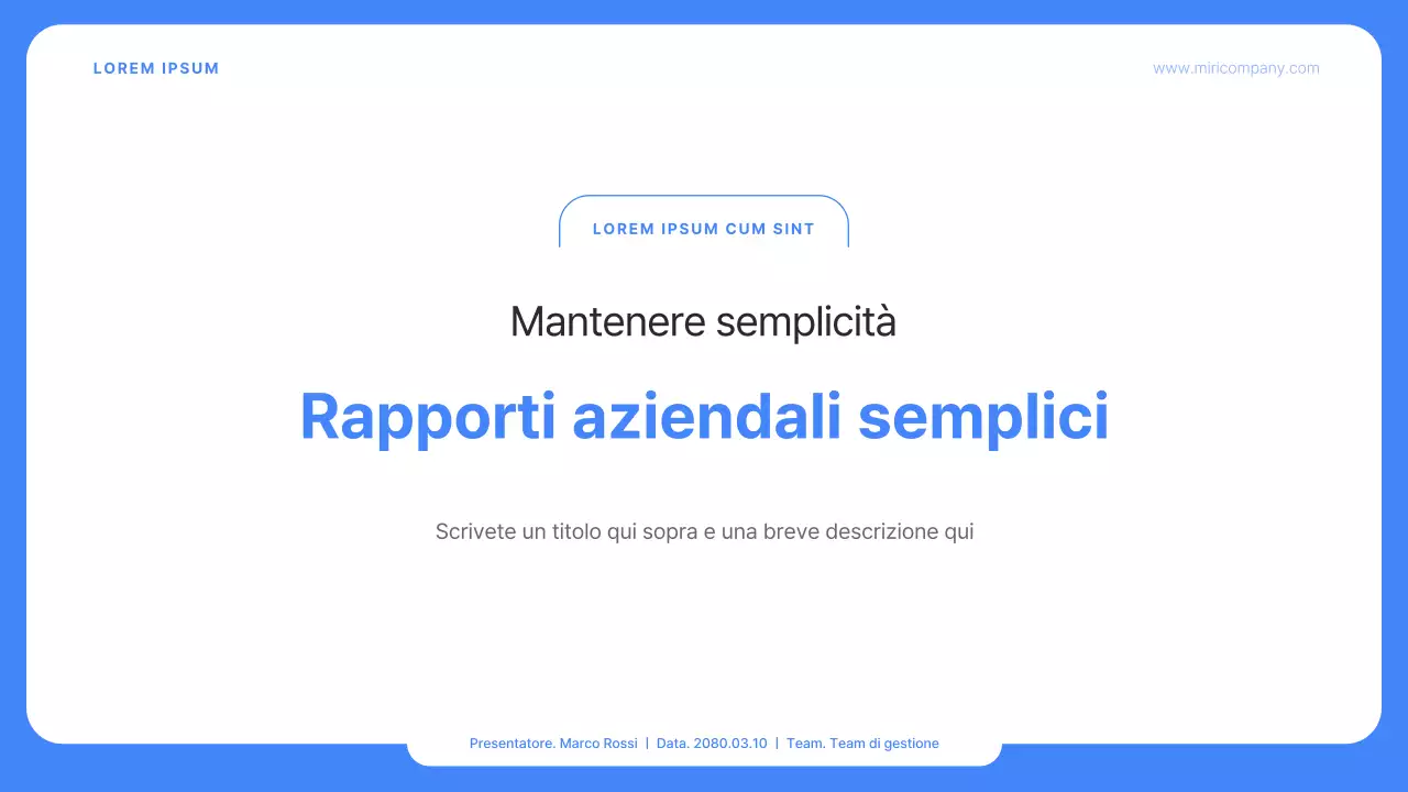 Rapporti aziendali semplici in blu
