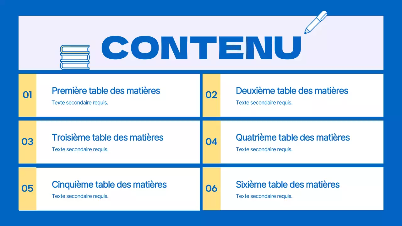 Un prospectus scolaire kitsch jaune et bleu