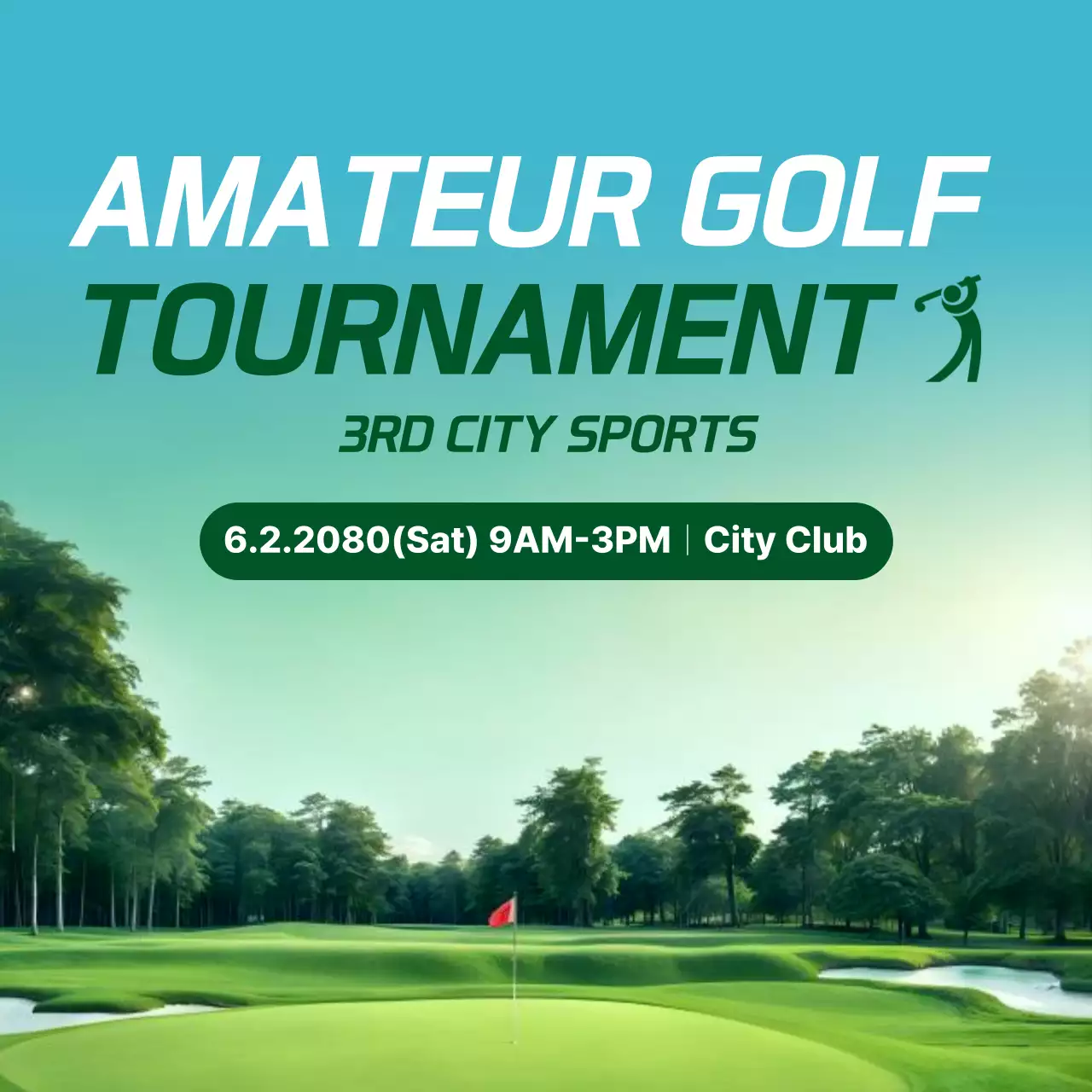 Green Modern Golf Promotion Social Media Post