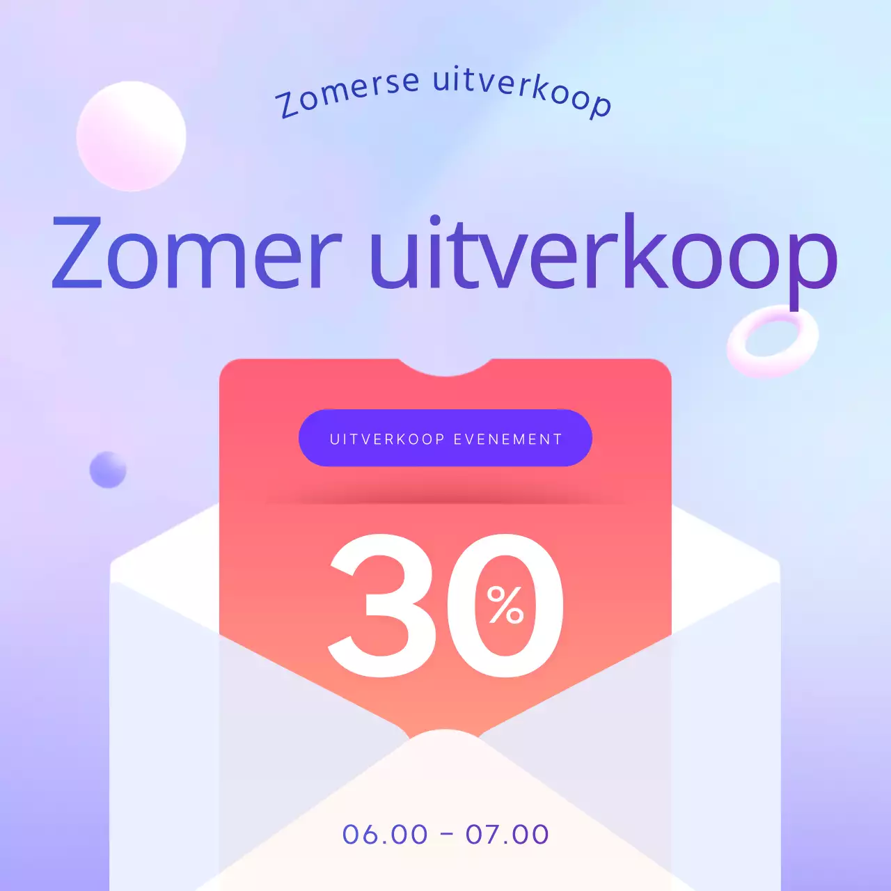 Promoot zomerevenementen met paarse en blauwe accenten