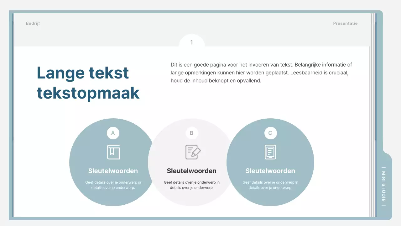 Een eenvoudige trainingsbrochure in lichtblauw en grijs