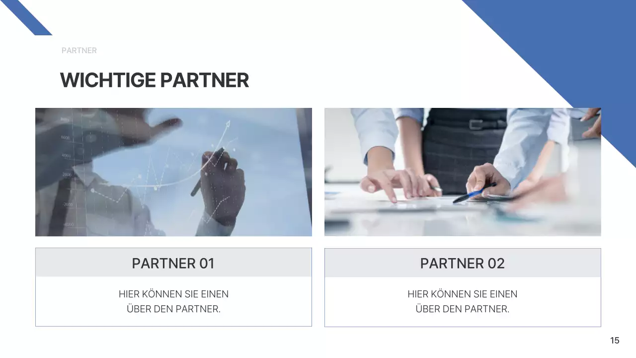 Ein einfacher Unternehmensbericht in Blau und Hellblau