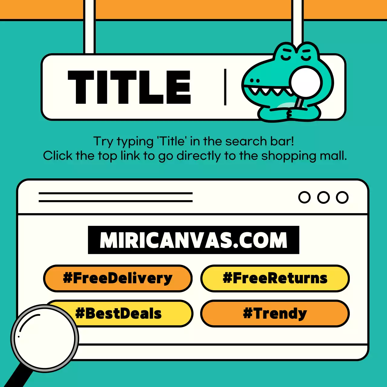 Teal Trendy Shopping Promotion Social Media Post