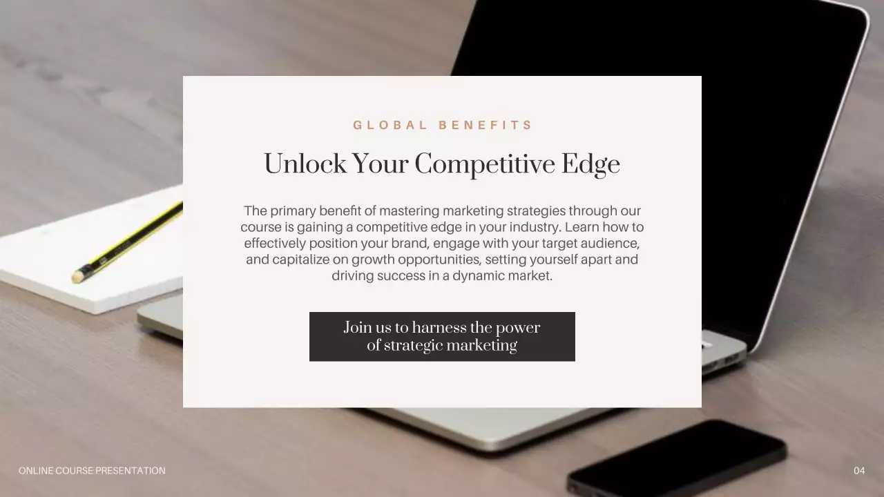 Beige Professional Marketing Course Guide Presentation