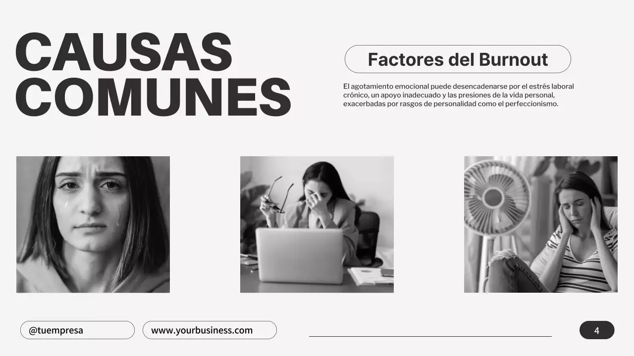 Gris Negro Minimalista Emocional Burnout Consejos