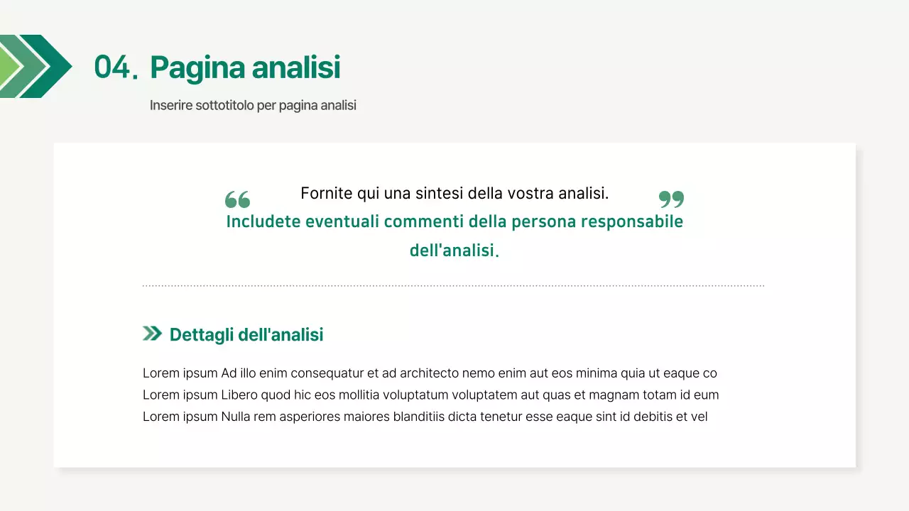 Un semplice rapporto aziendale in verde