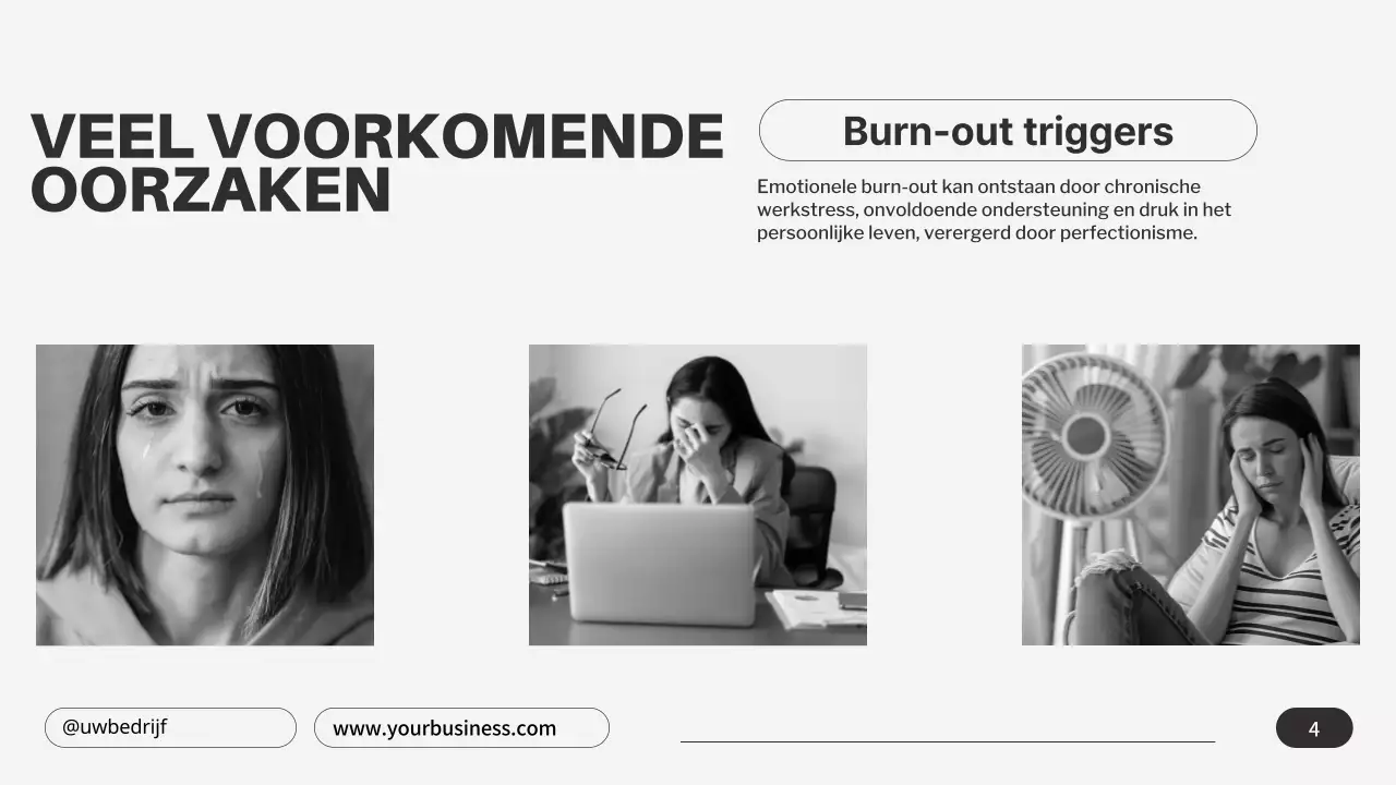 Grijs Zwart Minimalistisch Emotionele Burnout Tips