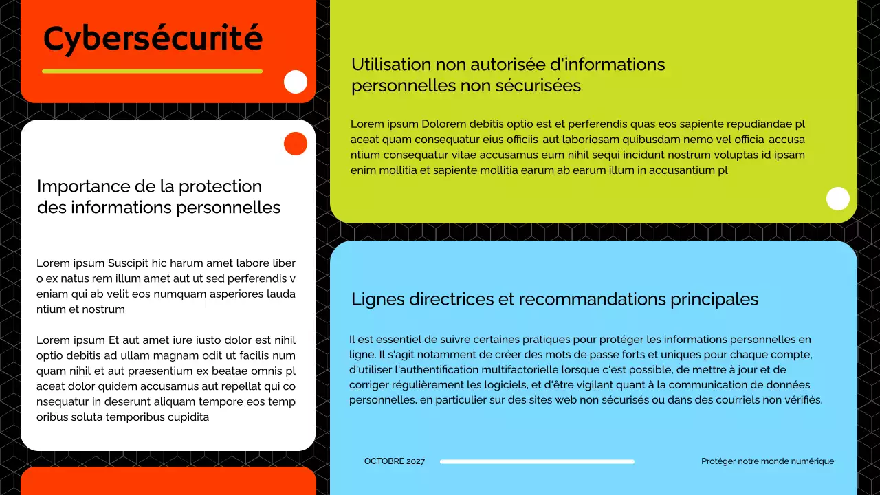 Matériel de cours sur la cybersécurité moderne (rouge et citron vert)