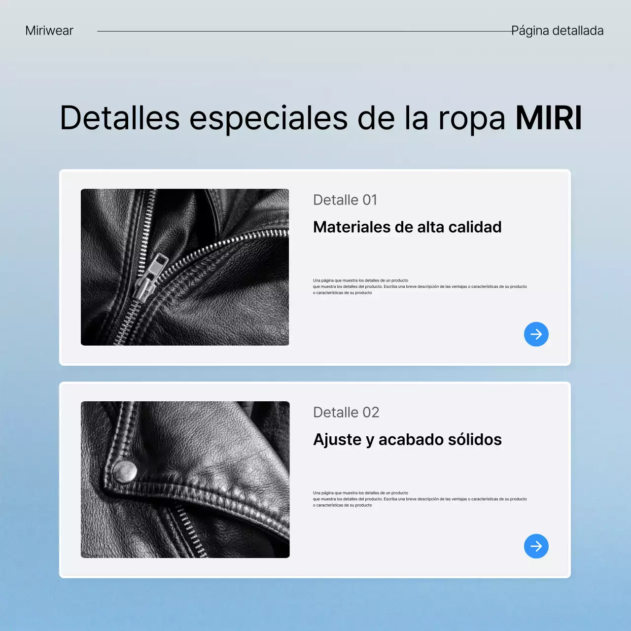 Describir y promover la moda en azul y blanco