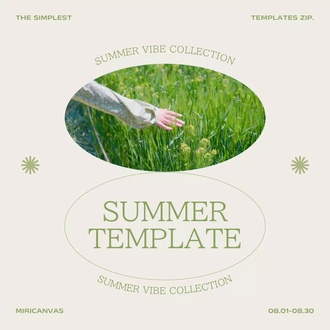 연두색과 아이보리색의 심플한 여름감성 할인 이벤트 광고