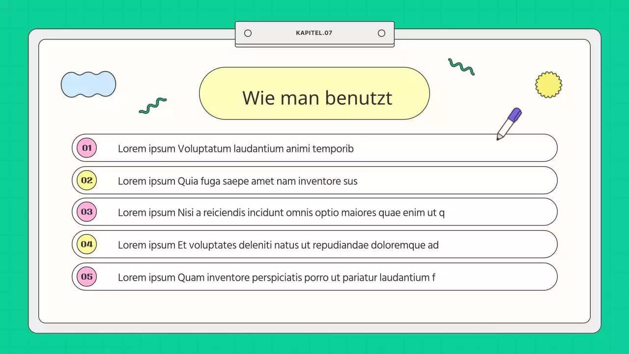 Kitschiger mint-gelber Schulprospekt