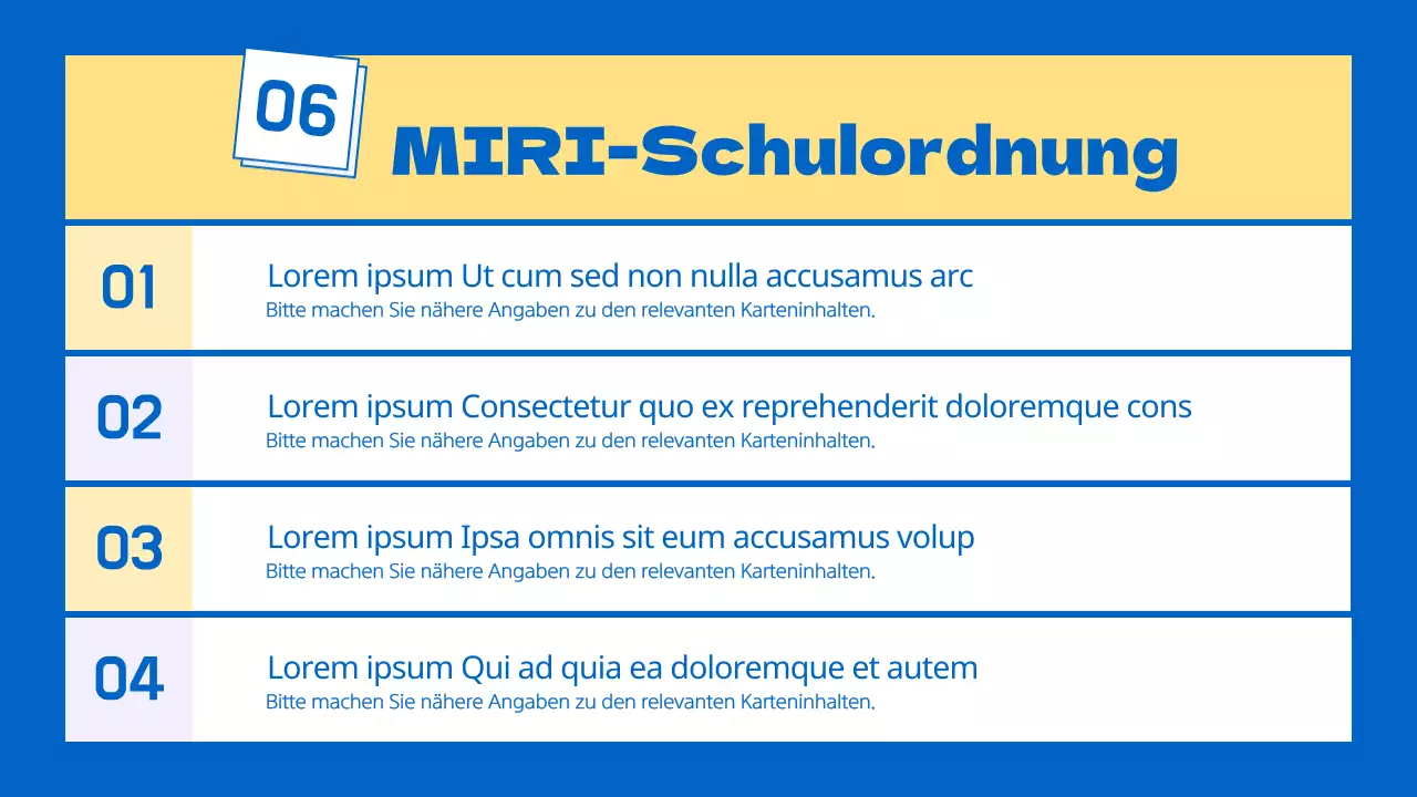 Ein kitschiger gelb-blauer Schulprospekt