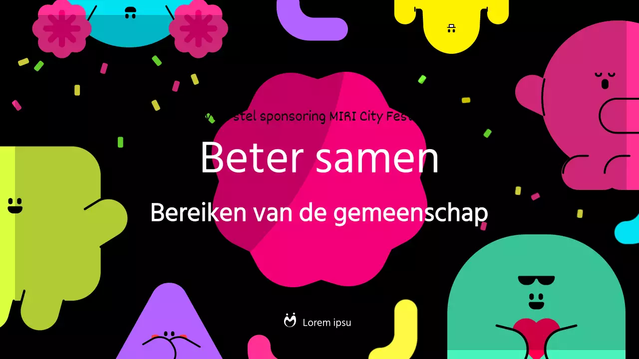 Een fluorescerend, pop-art sponsorvoorstel