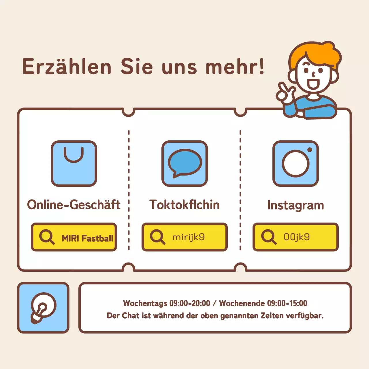 Einfache gelbe und hellblaue Social-Media-Werbung für die Jobsuche in Übersee