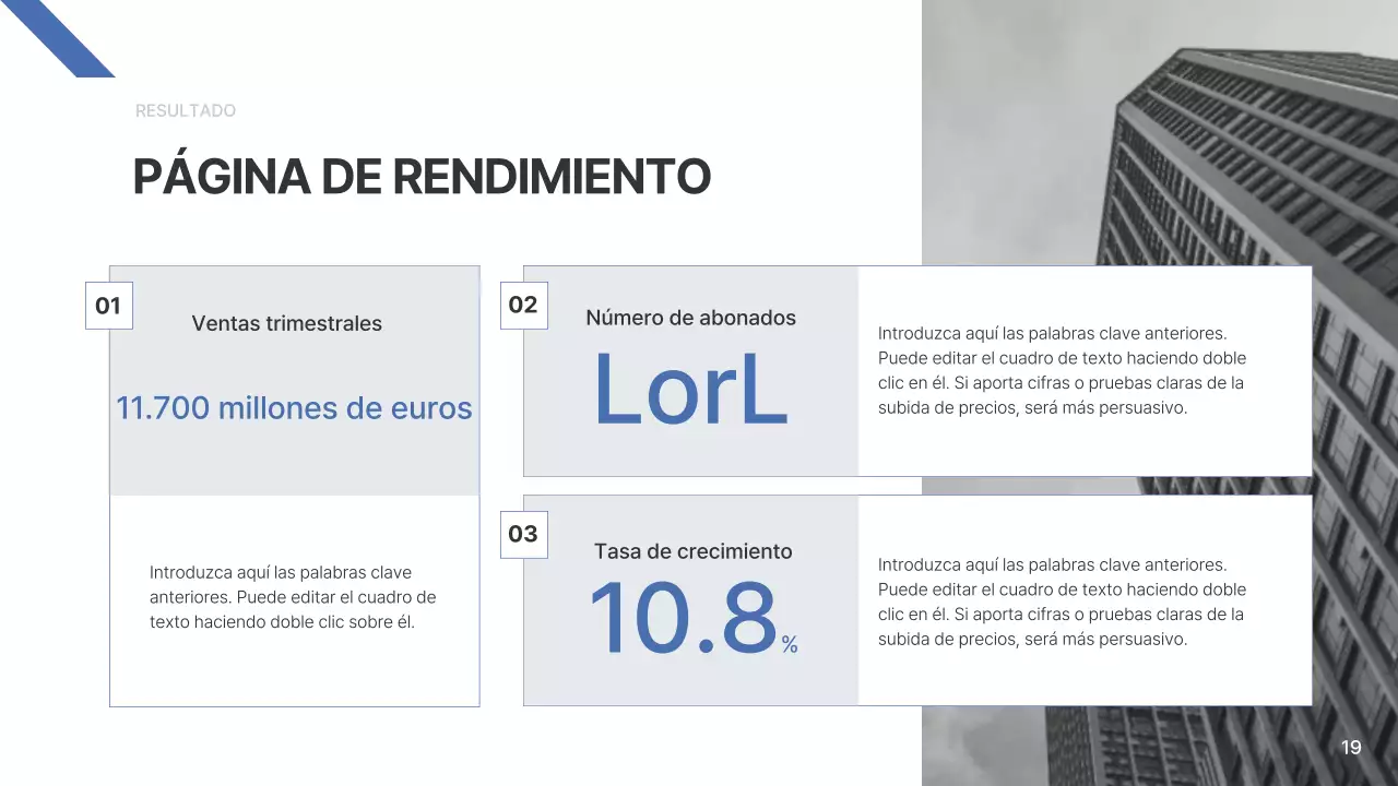 Un sencillo informe corporativo en azul y azul claro