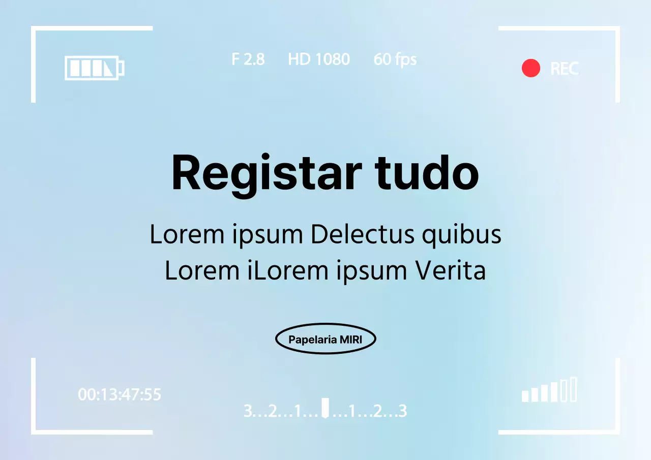 Sobre o azul claro, instruções de gravação simples