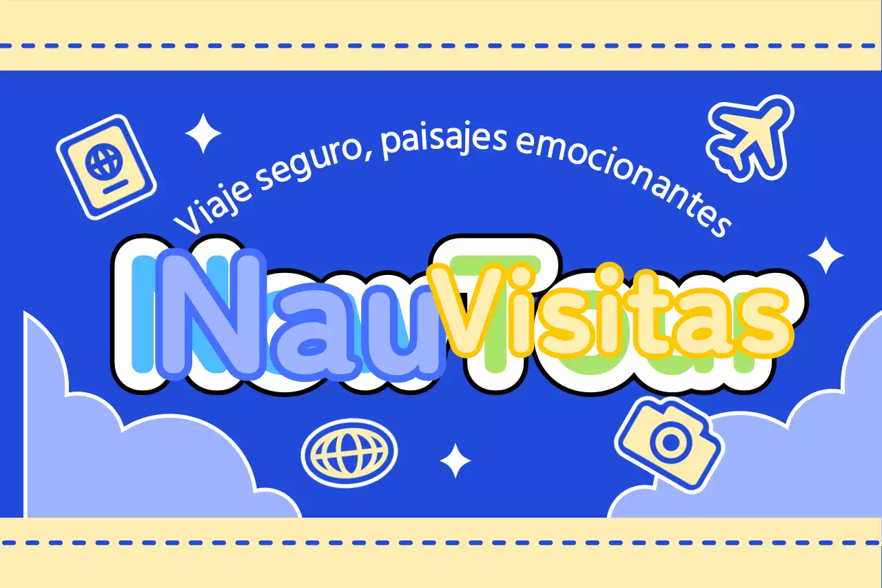 Diseña una simpática guía turística con nubes y diferentes iconos